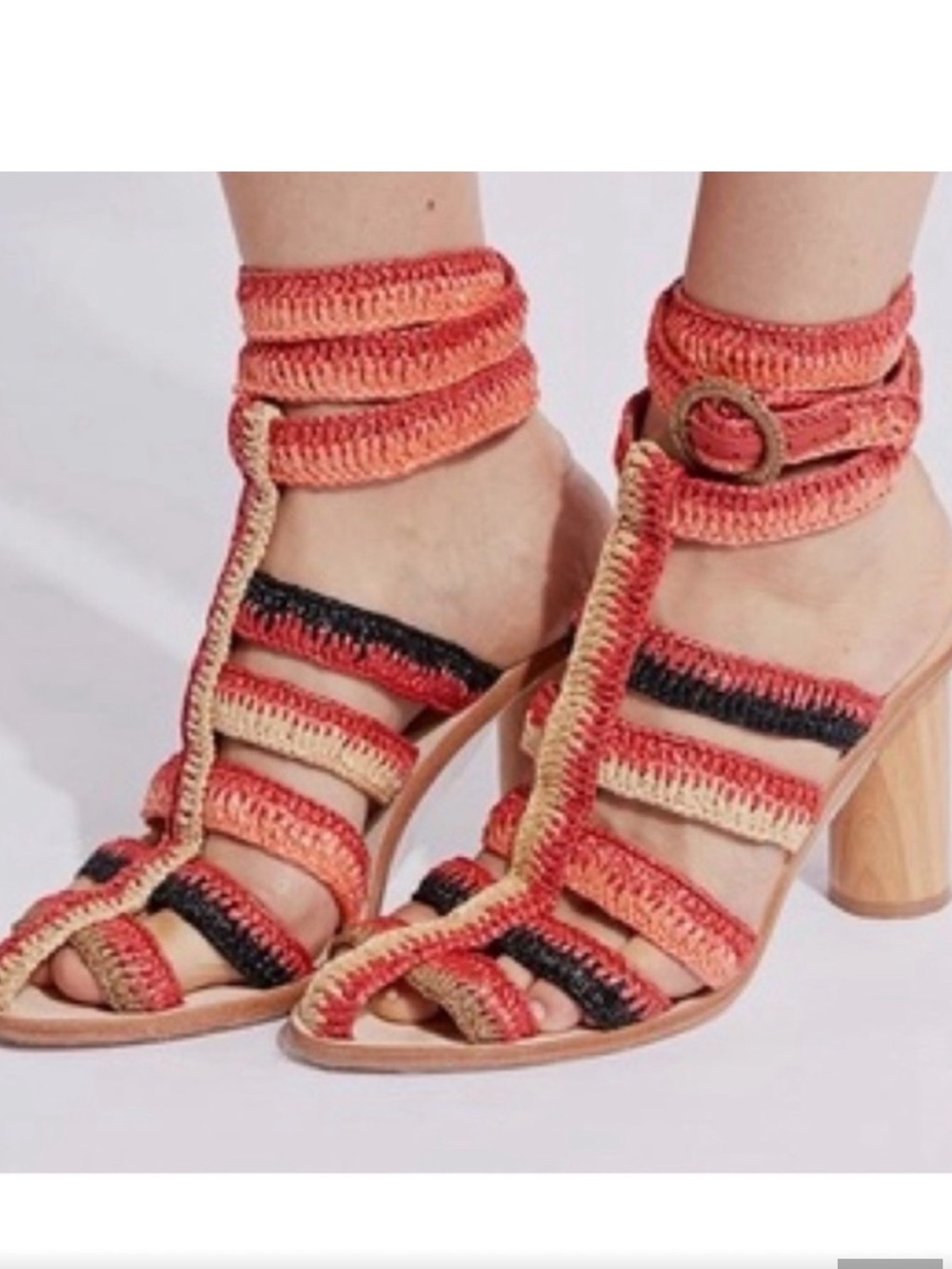 Ulla Johnson Katya Raffia Block Heel sandals